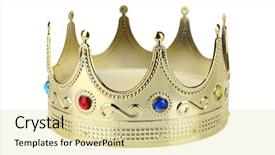  Presentation with white gold birthday - Slides having golden crown cutout isolated background and a blonde colored foreground