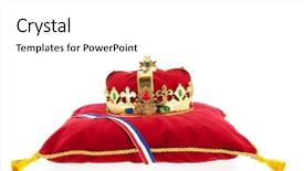  Presentation with red and gold leaves - Slide set enhanced with golden crown on red velvet background and a white colored foreground