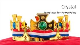  Presentation with crown - Theme having golden crown on red velvet background and a white colored foreground