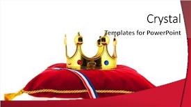  Presentation with crown - PPT layouts enhanced with camp in the tent -boy on the camping background and a gold colored foreground