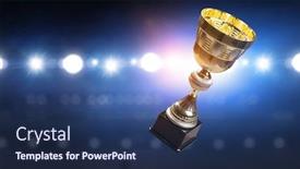  Presentation with golden - PPT layouts consisting of golden-cup-on-dark-mixed background and a ocean colored foreground