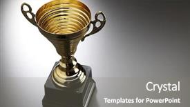  Presentation with gray - Amazing theme having golden cup on the gray backdrop and a  colored foreground