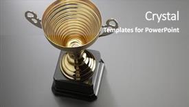  Presentation with gray - Amazing slides having golden cup on the gray backdrop and a  colored foreground