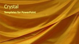  Presentation with curtain - Audience pleasing presentation theme consisting of aureate - golden curtain at a buddhist backdrop and a tawny brown colored foreground