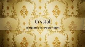  Presentation with damask - Presentation theme having golden damask pattern background and a yellow colored foreground