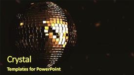  Presentation with 70s - PPT layouts with golden disco ball background and a wine colored foreground