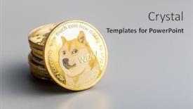  Presentation with cryptocurrency - Beautiful presentation featuring golden-dogecoin-coin-cryptocurrency-dogecoin backdrop and a  colored foreground