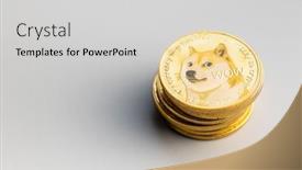  Presentation with cryptocurrency - Colorful PPT theme enhanced with golden-dogecoin-coin-cryptocurrency-dogecoin backdrop and a  colored foreground