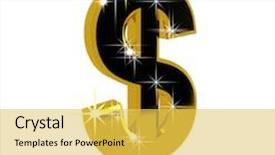  Presentation with dollar - PPT layouts with golden dollar background and a yellow colored foreground