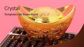  Presentation with prosperity - Amazing presentation theme having golden dragon - chinese gold ingot and abacus backdrop and a light gray colored foreground