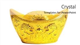  Presentation with mean - Slides having golden dragon - chinese gold ingot mean symbols background and a white colored foreground