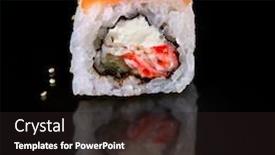  Presentation with cucumber cream - Amazing presentation theme having golden-dragon-sushi-roll backdrop and a wine colored foreground