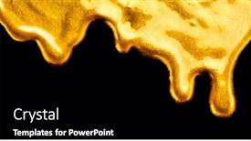  Presentation with black liquid - Presentation featuring golden-dripping-liquid-paint-texture background and a black colored foreground