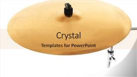  Presentation with drum - Cool new PPT layouts with golden drum isolated on white backdrop and a yellow colored foreground