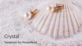  Presentation with sea shell - Colorful theme enhanced with golden earrings and sea shell backdrop and a light gray colored foreground