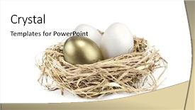  Presentation with normal - Presentation consisting of golden egg growing amongst normal background and a white colored foreground