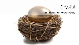  Presentation with birds - Audience pleasing PPT theme consisting of golden egg in a birds backdrop and a white colored foreground