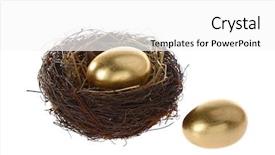  Presentation with gold egg - Presentation theme with golden egg in bird nest background and a white colored foreground