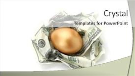  Presentation with egg - Amazing slides having golden egg in dollar notes backdrop and a white colored foreground