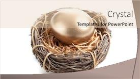 Presentation with white gold wedding - Slide set having golden-egg-in-nest background and a lemonade colored foreground