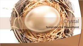  Presentation with egg - Slides with golden-egg-in-nest background and a coral colored foreground