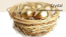  Presentation with gold egg - Audience pleasing presentation design consisting of golden egg in the nest backdrop and a lemonade colored foreground