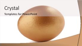  Presentation with egg - Beautiful PPT layouts featuring golden egg isolated on white backdrop and a  colored foreground