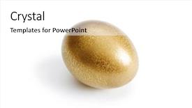  Presentation with gold egg - Cool new presentation with golden egg isolated backdrop and a white colored foreground