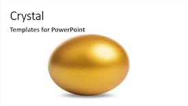 Presentation with gold egg - Colorful slide set enhanced with golden egg with clipping path backdrop and a white colored foreground