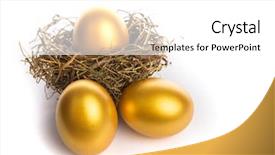  Presentation with egg - Theme having golden egg with nest background and a white colored foreground