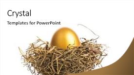  Presentation with egg - Presentation theme consisting of golden egg with nest background and a white colored foreground