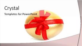  Presentation with red stripe - Beautiful slides featuring golden egg with red stripe backdrop and a white colored foreground