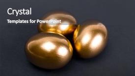  Presentation with successful investment - Audience pleasing PPT layouts consisting of golden eggs a symbol backdrop and a dark gray colored foreground
