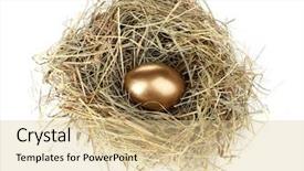  Presentation with egg - Beautiful PPT theme featuring golden eggs in nest isolated backdrop and a lemonade colored foreground