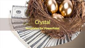  Presentation with investment money - Theme with golden eggs in the nest background and a tawny brown colored foreground