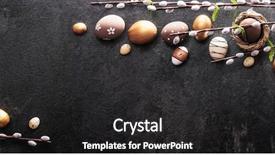  Presentation with events and decoration presentation - Theme enhanced with golden eggs on dark shale background and a dark gray colored foreground