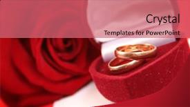  Presentation with engagement - Amazing presentation theme having golden engagement rings in a red box with rose backdrop and a coral colored foreground