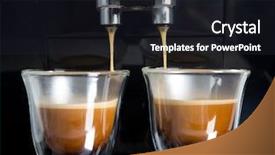  Presentation with champion golden trophy cup - Theme featuring golden espresso flowing background and a wine colored foreground