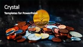  Presentation with cryptocurrency - Cool new presentation theme with golden ethereum and mound backdrop and a black colored foreground
