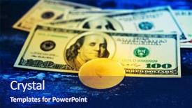  Presentation with golden dollar sign - Colorful slide deck enhanced with golden ethereum and us dollar backdrop and a navy blue colored foreground