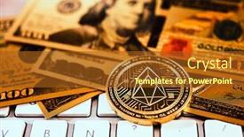  Presentation with cryptocurrency - Beautiful slides featuring golden ethereum and us dollar backdrop and a tawny brown colored foreground
