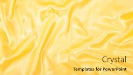  Presentation with fabric - Presentation theme featuring golden fabric background background and a yellow colored foreground