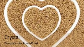  Presentation with abstract health - PPT layouts with riboflavin - golden flax seed health food background and a coral colored foreground