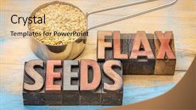  Presentation with seeds - Cool new theme with golden flax seeds - measuring scoop and text in vintage letterpress wood type backdrop and a lemonade colored foreground