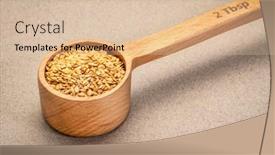  Presentation with supplement - Presentation consisting of golden-flax-seeds background and a lemonade colored foreground