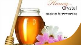  Presentation with honey - Colorful slide deck enhanced with golden flower - honey over white backdrop and a pink colored foreground