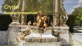  Presentation with golden palace - Slide deck consisting of golden fountains in segovia palace in spain bronze figures of mythological gods and classic background and a tawny brown colored foreground