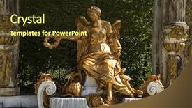  Presentation with golden palace - Beautiful slides featuring golden fountains in segovia palace in spain bronze figures of mythological gods and classic backdrop and a wine colored foreground