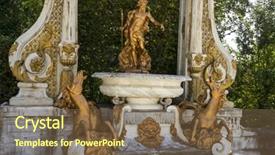  Presentation with golden palace - Audience pleasing theme consisting of golden fountains in segovia palace in spain bronze figures of mythological gods and classic backdrop and a tawny brown colored foreground