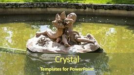  Presentation with golden palace - Colorful slide deck enhanced with golden fountains in segovia palace in spain bronze figures of mythological gods and classic backdrop and a tawny brown colored foreground